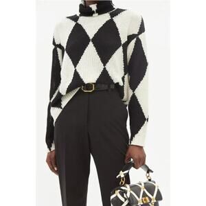 Valentino Roll-Neck Diamond Wool And Cashmere Sweater size XXS